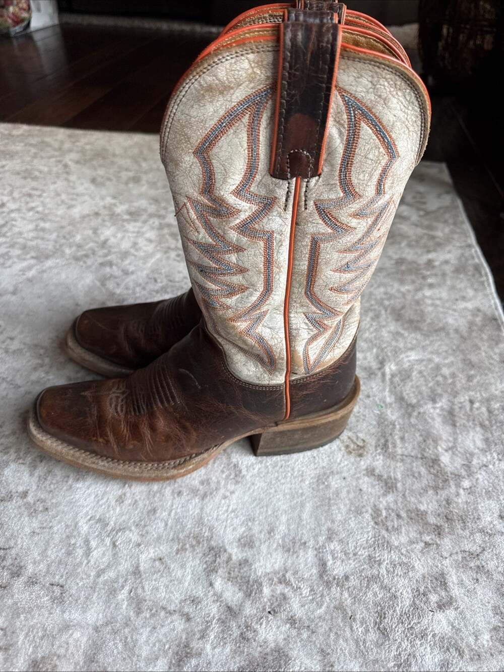 Justin Bent Rail BR760 Men's Cowboy Boots 6.5 D Stone Age Brown Leather USA